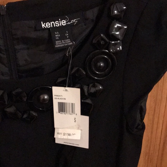 NWT! Vintage Kenzie Pretty Black Beaded Houndstooth Dress! Size Small #y2k - Picture 4 of 8
